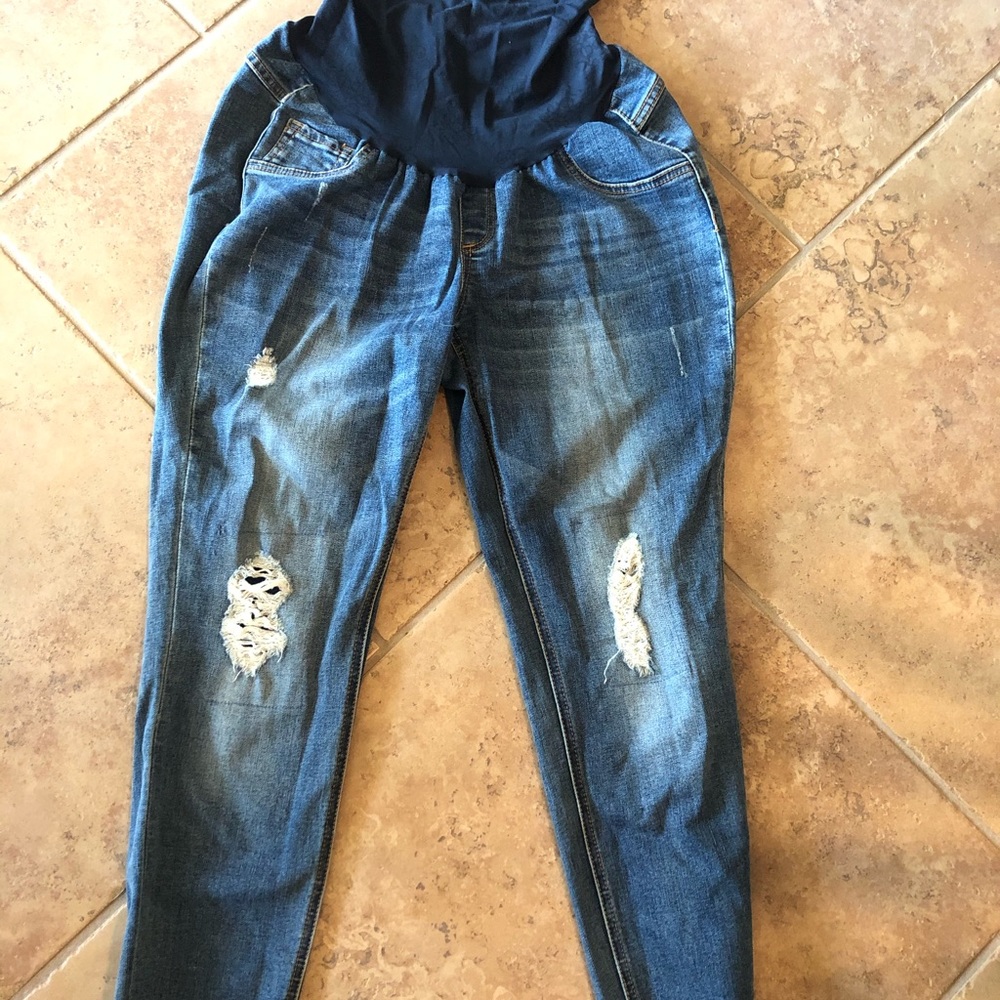 Skinny Leg Maternity Ankle Jeans
